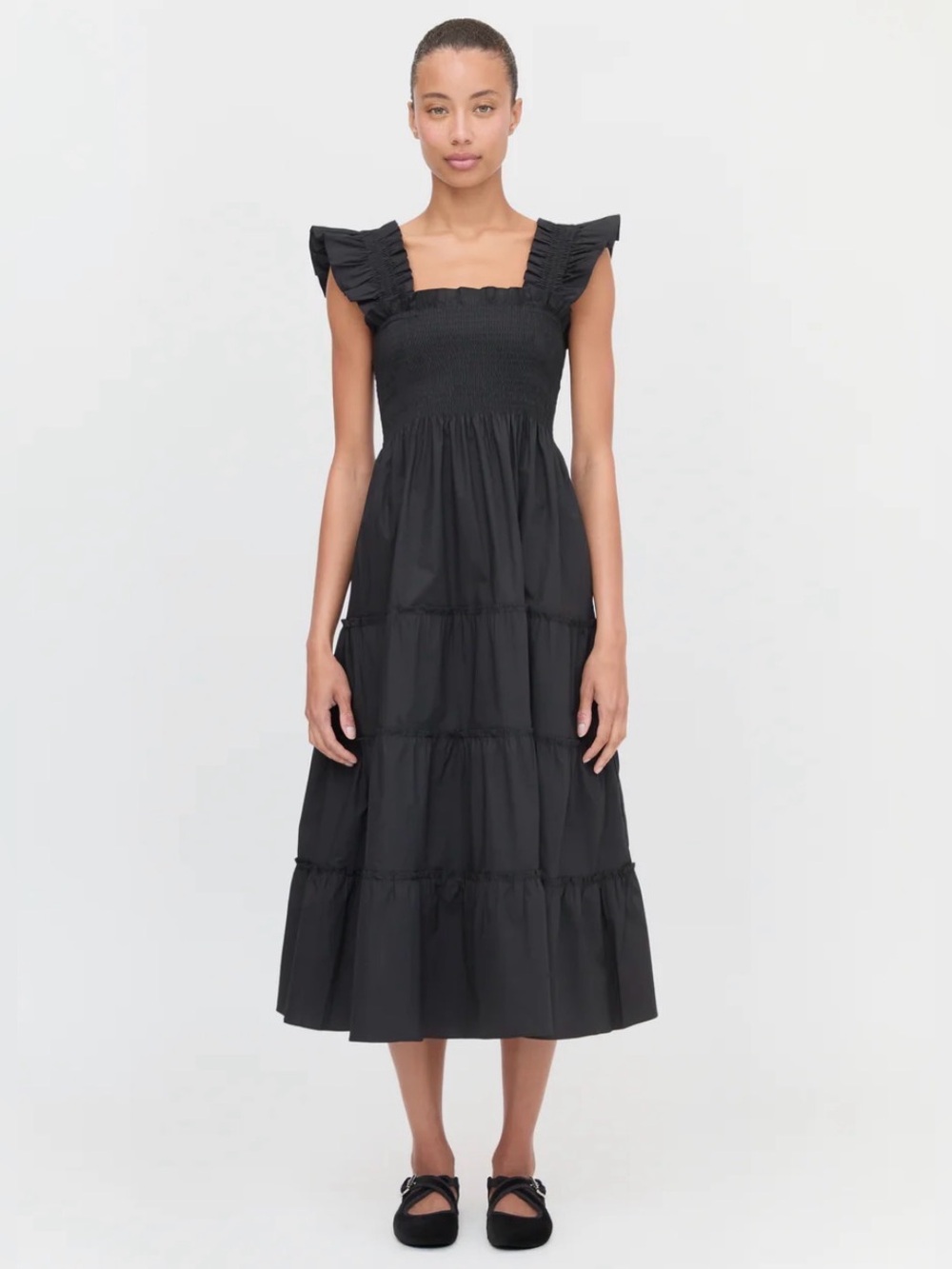 Hill House Black Smocked Nap Dress